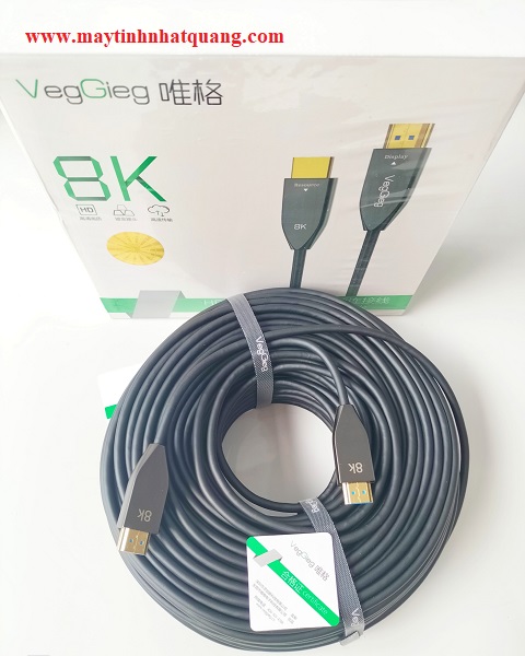 Cáp HDMI 2.1 lõi sợi quang dài 50m Veggieg 8K V-H805